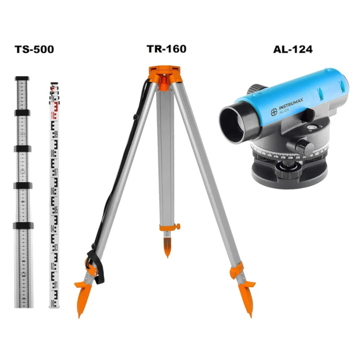 Нивелир оптический INSTRUMAX AL-124 + Рейка INSTRUMAX TS-300 + Штатив INSTRUMAX TR-160 — Фото 1