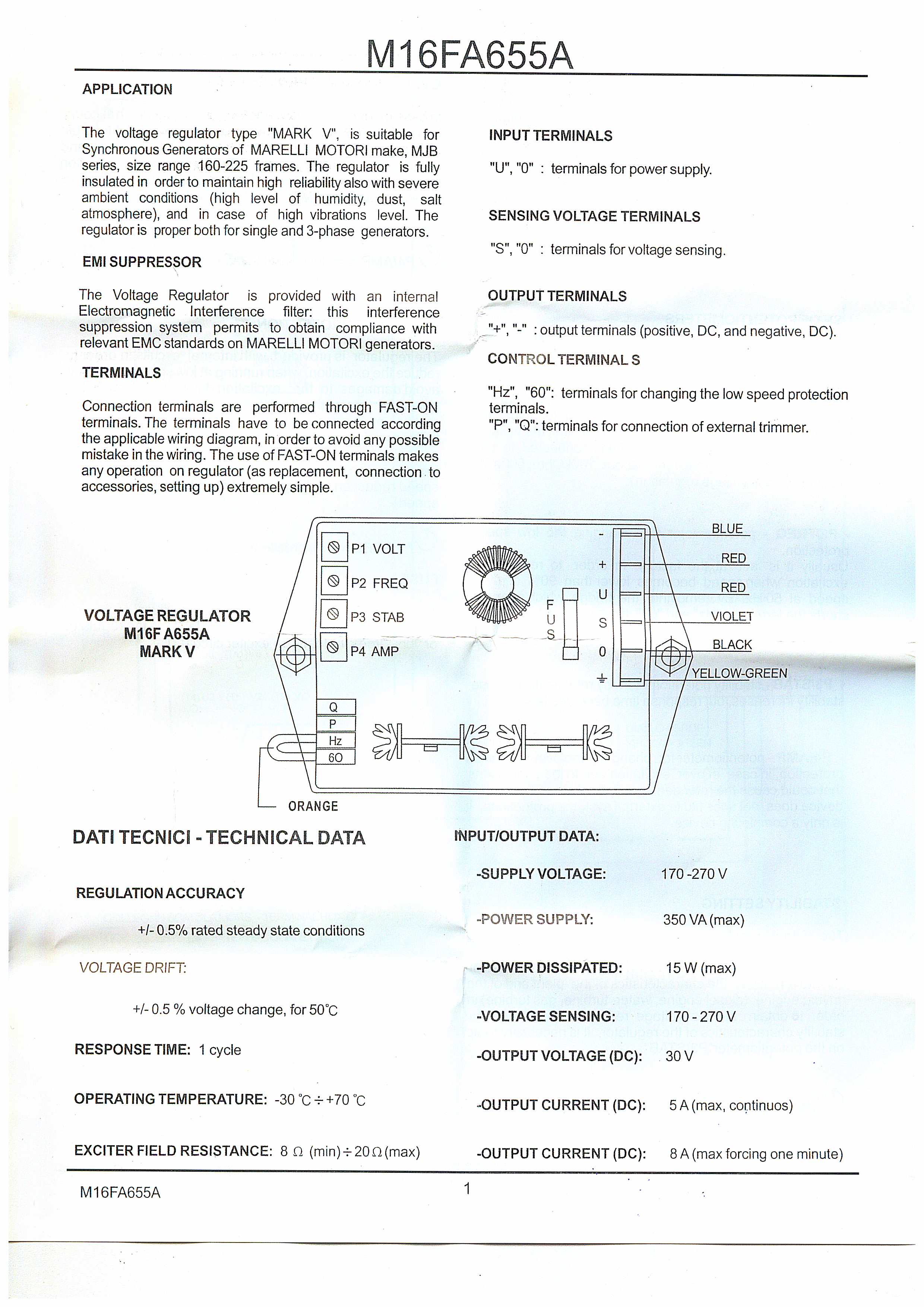 Регулятор напряжения Mark I; V (M16FA655A)/Voltage regulator — Фото 1